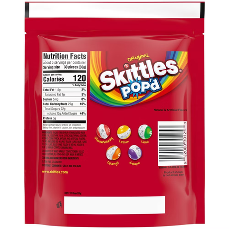 Skittles Pop'd Original Freeze Dried Candy