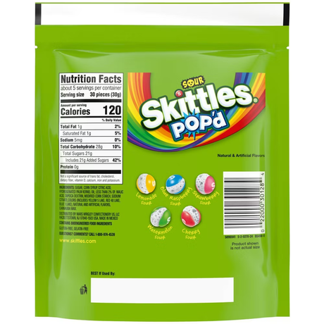 Skittles Pop'd Sour Freeze Dried Candy