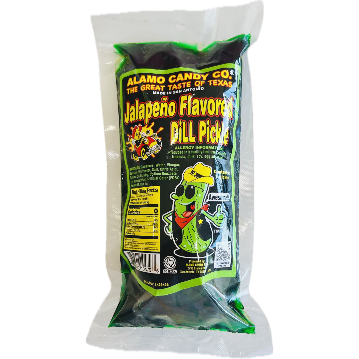 Alamo Candy Co Jalapeno Flavored Dill Pickle