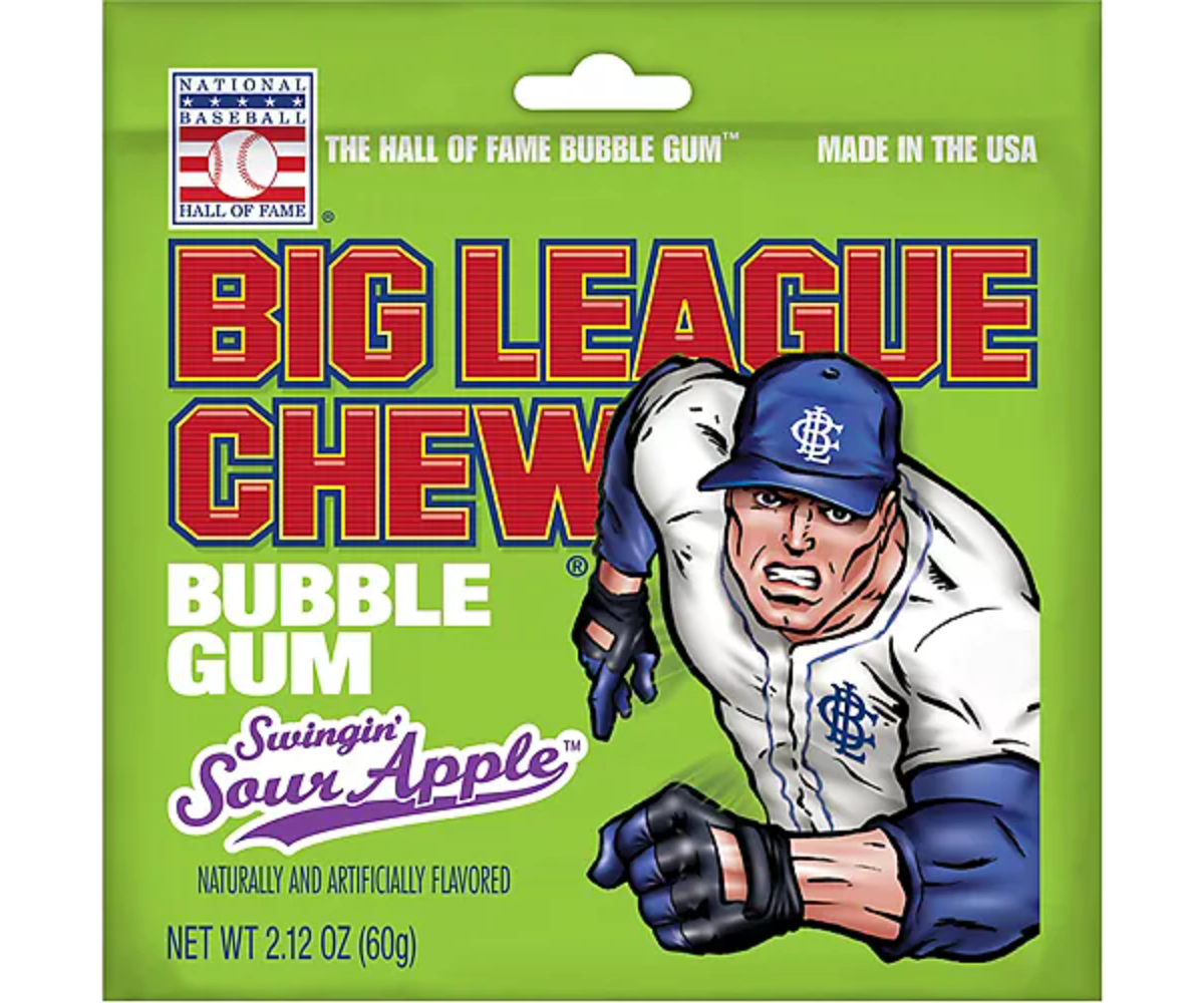Big League Chew Sour Apple Bubble Gum
